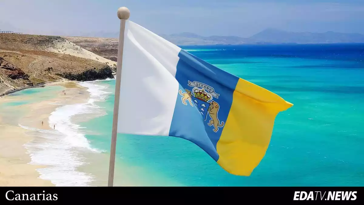 Bandera de Canarias con el pie de foto de EDATV.NEWS
